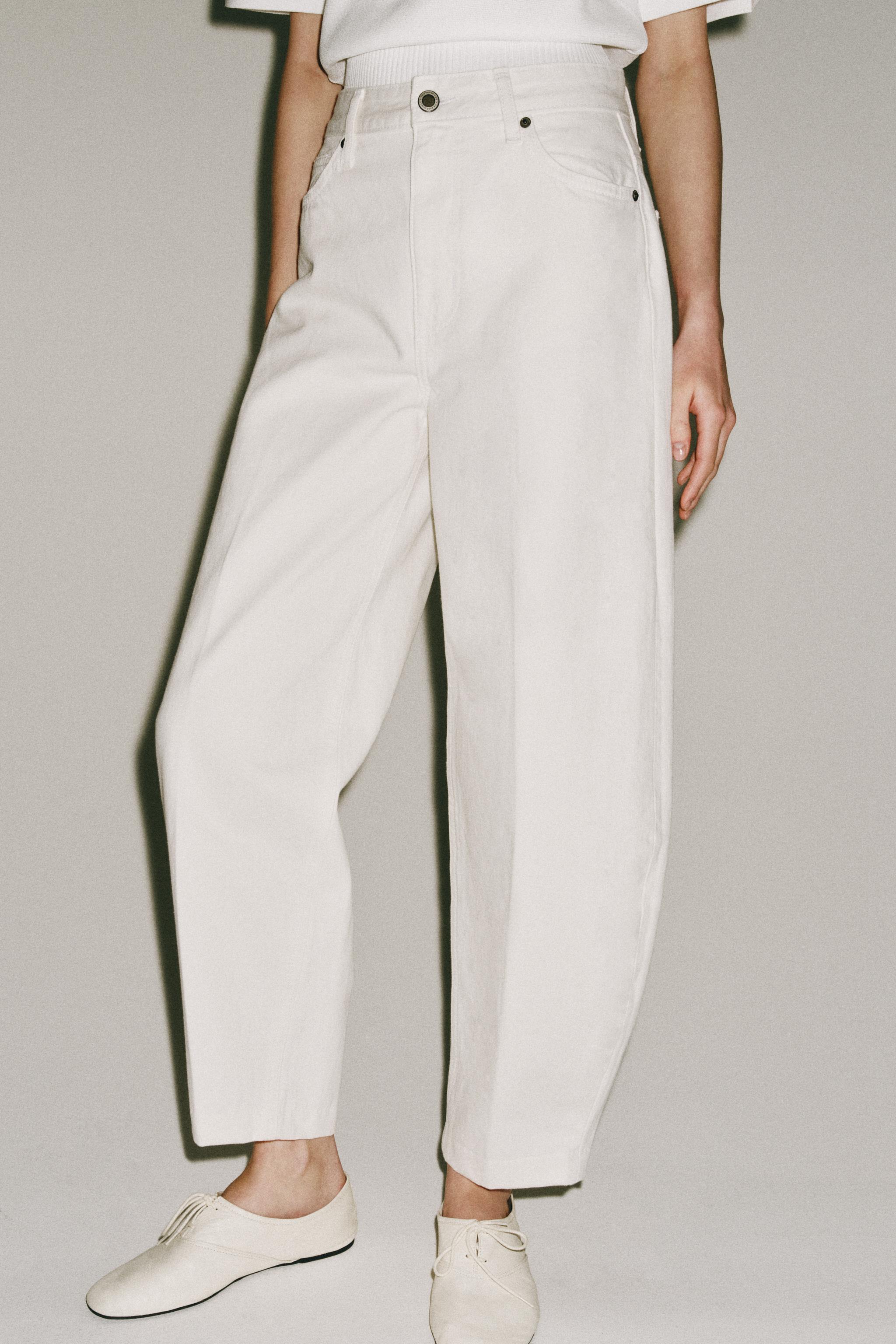 ZW COLLECTION HIGH WAIST STRIPED TAPERED JEANS